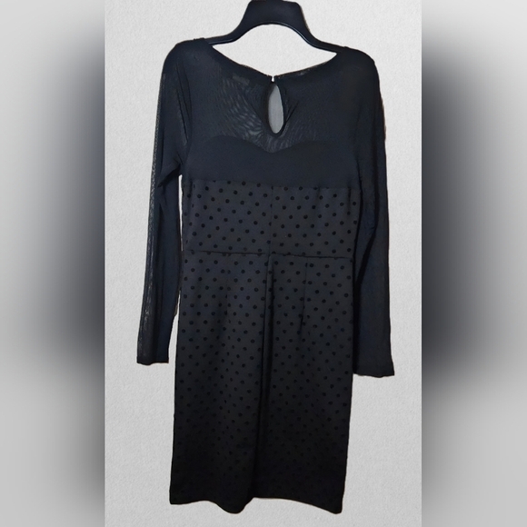 The Limited Medium Black Polkadot Mesh Sleeve Dress - Picture 2 of 4